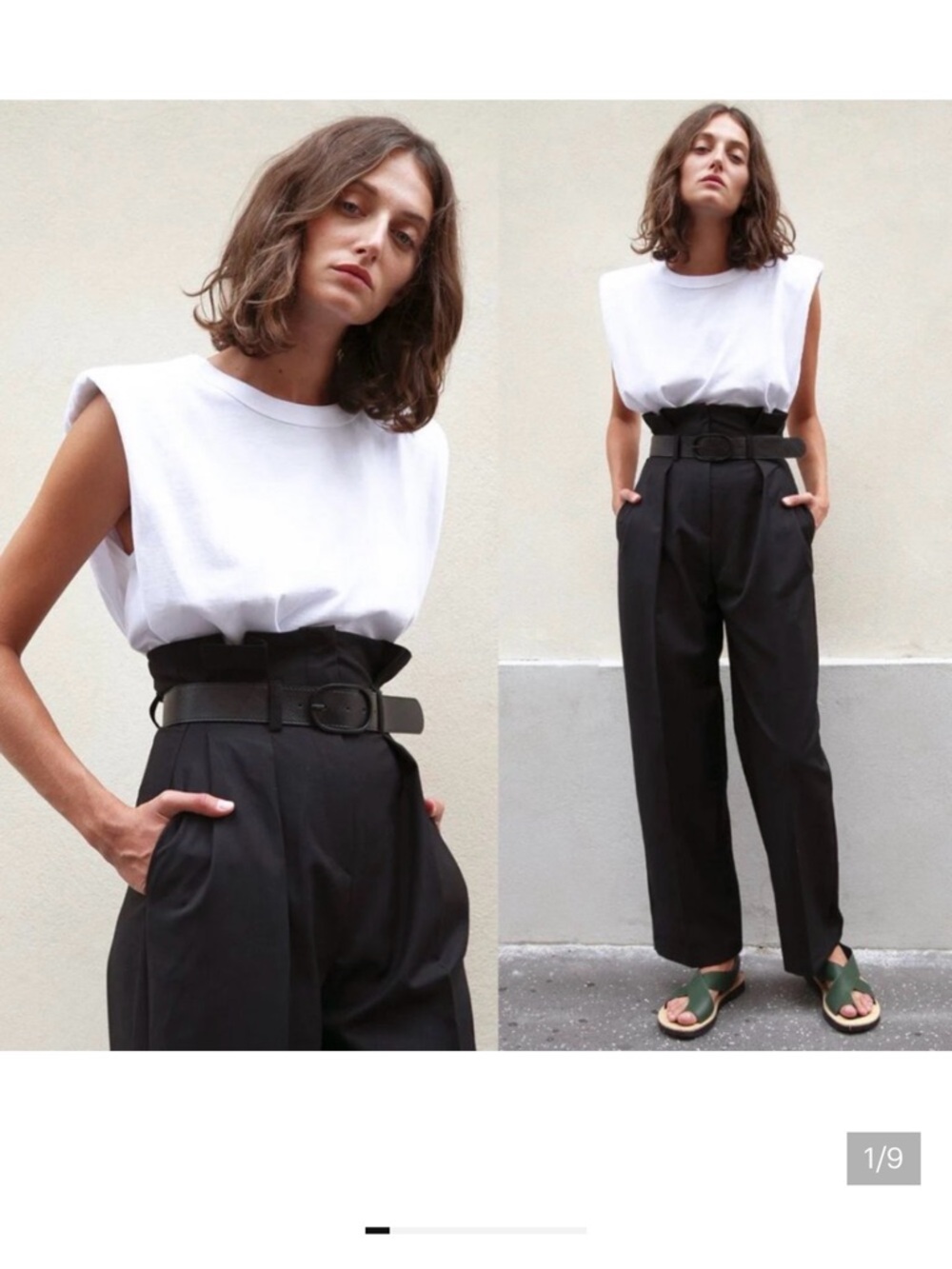 The Frankie Shop Eva White Padded-Shoulder Muscle Tee